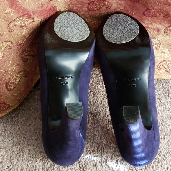 Nine West Scardino Platform Navy Suede Pumps 7.5W - Picture 5 of 8